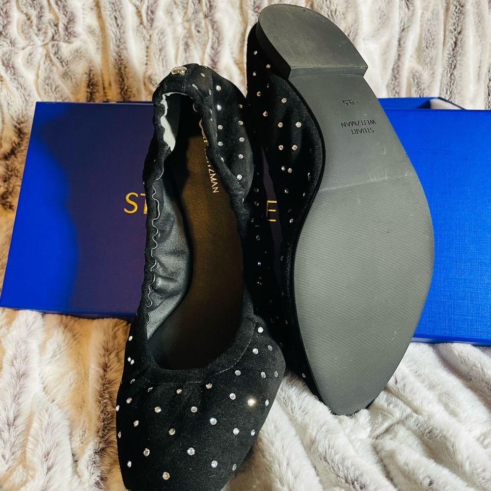 Stuart Weitzman Ballet Flats with Rhinestones